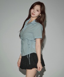 CeLess | Gathered Ribbon Cropped Shirt / ギャザーリボン付きクロップドシャツ(シャツ/ブラウス)