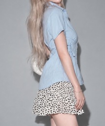 CeLess | Gathered Ribbon Cropped Shirt / ギャザーリボン付きクロップドシャツ(シャツ/ブラウス)