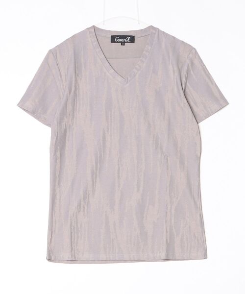 SILVER BULLET(シルバーバレット)の「『CavariA/キャバリア』スクラッチジャガード半袖VネックTシャツ(Tシャツ/カットソー・メンズ・グレー/ブラック/ホワイト・L/XL/M)」の16枚目の写真