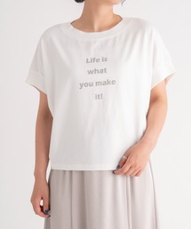 コット天竺_ショートドルマンロゴTシャツ
