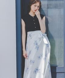 PROPORTION BODY DRESSING | 衿付き柄ドッキングニットワンピース / 1216240702(ワンピース)