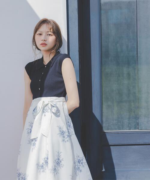 PROPORTION BODY DRESSING(プロポーションボディドレッシング)の「衿付き柄ドッキングニットワンピース / 1216240702(ワンピース・レディース・ピンク/ブラック・SMALL/P/S/MEDIUM)」の3枚目の写真