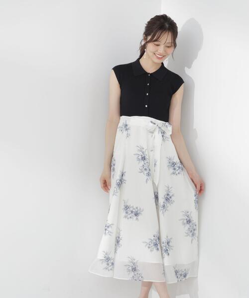 PROPORTION BODY DRESSING(プロポーションボディドレッシング)の「衿付き柄ドッキングニットワンピース / 1216240702(ワンピース・レディース・ピンク/ブラック・SMALL/P/S/MEDIUM)」の5枚目の写真