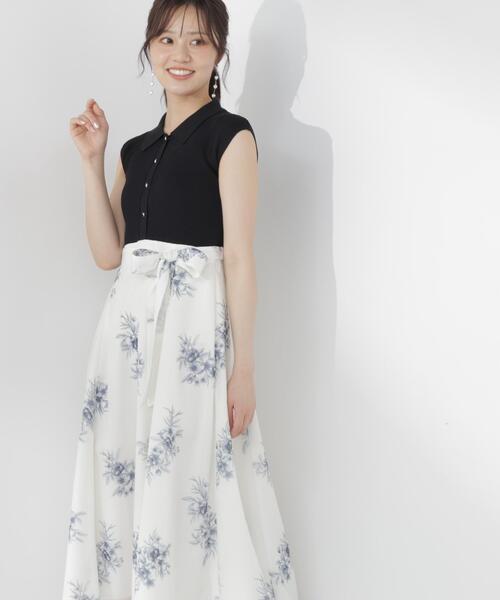 PROPORTION BODY DRESSING(プロポーションボディドレッシング)の「衿付き柄ドッキングニットワンピース / 1216240702(ワンピース・レディース・ピンク/ブラック・SMALL/P/S/MEDIUM)」の6枚目の写真