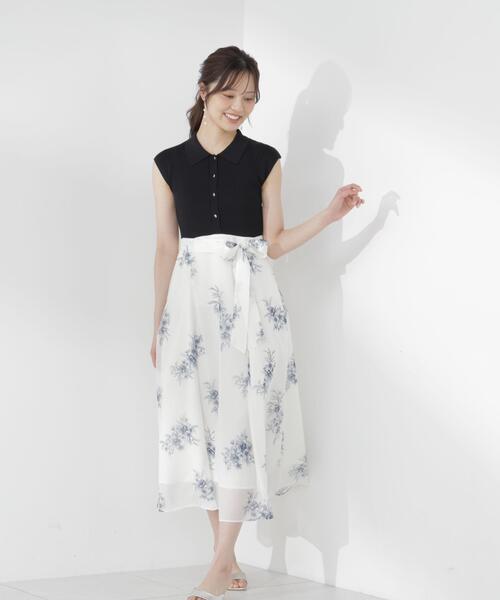 PROPORTION BODY DRESSING(プロポーションボディドレッシング)の「衿付き柄ドッキングニットワンピース / 1216240702(ワンピース・レディース・ピンク/ブラック・SMALL/P/S/MEDIUM)」の9枚目の写真