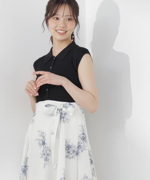 PROPORTION BODY DRESSING(プロポーションボディドレッシング)の「衿付き柄ドッキングニットワンピース / 1216240702(ワンピース・レディース・ピンク/ブラック・SMALL/P/S/MEDIUM)」の12枚目の写真
