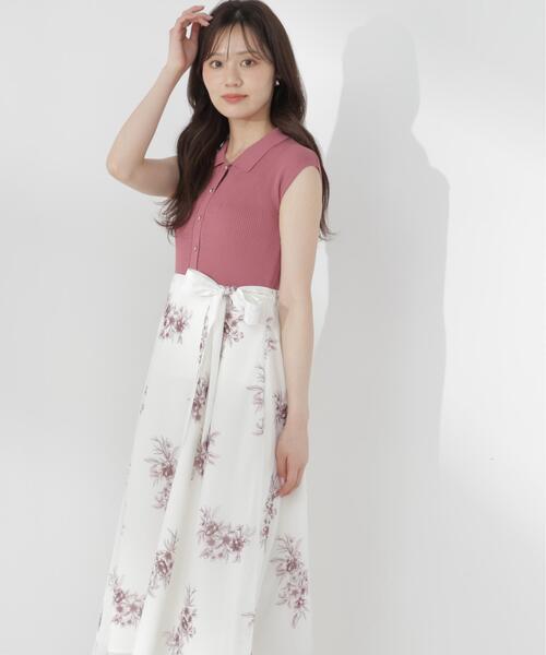 PROPORTION BODY DRESSING(プロポーションボディドレッシング)の「衿付き柄ドッキングニットワンピース / 1216240702(ワンピース・レディース・ピンク/ブラック・SMALL/P/S/MEDIUM)」の20枚目の写真