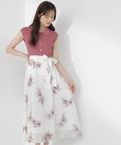 PROPORTION BODY DRESSING(プロポーションボディドレッシング)の「衿付き柄ドッキングニットワンピース / 1216240702(ワンピース・レディース・ピンク/ブラック・SMALL/P/S/MEDIUM)」の21枚目の写真