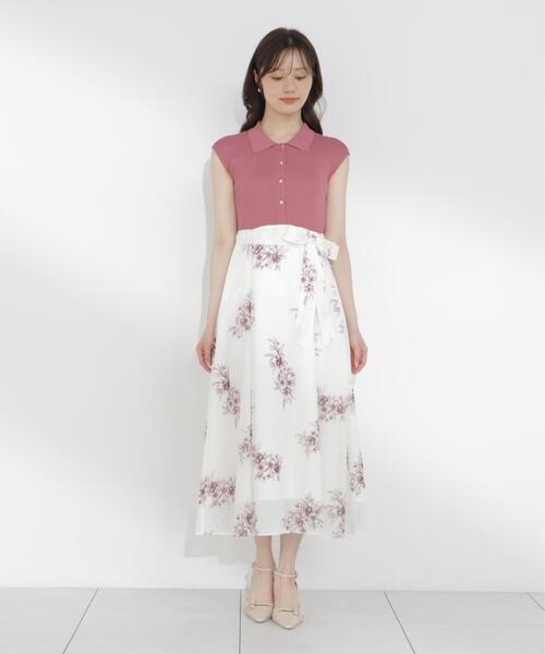 PROPORTION BODY DRESSING(プロポーションボディドレッシング)の「衿付き柄ドッキングニットワンピース / 1216240702(ワンピース・レディース・ピンク/ブラック・SMALL/P/S/MEDIUM)」の22枚目の写真