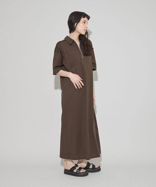GARAGE OF GOOD CLOTHING(ガレージオブグッドクロージング)の「【日本製】ポロ襟ZIP付ワンピース(ワンピース・レディース・ブラック/ブラウン・FREE)」の13枚目の写真