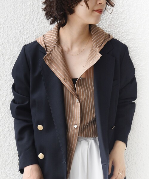 SHIPS(シップス)の「【WEB限定】〈手洗い可能〉シアー ストライプ フード 羽織り シャツ(シャツ/ブラウス・レディース・ホワイト/ブラック/ベージュ・ONE SIZE)」の21枚目の写真