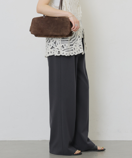JOURNAL STANDARD relume(ジャーナルスタンダード レリューム)の「《WEB限定追加》スムースフレアタックパンツ(スラックス・レディース・ネイビー/チャコールグレー/ブラック・38/36)」の6枚目の写真