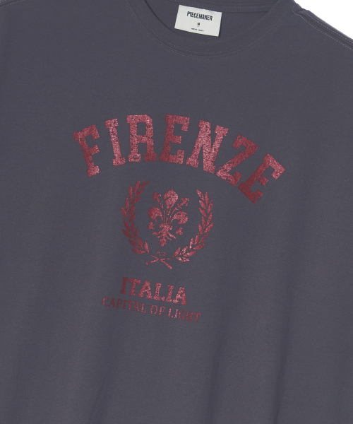 PIECEMAKER(ピースメーカー)の「ヴィンテージフィレンツェリリ半袖Tシャツ(チャコール)(Tシャツ/カットソー・レディース・その他・LARGE/MEDIUM)」の4枚目の写真