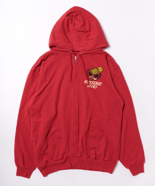 HYSTERIC MINI（ヒステリックミニ）の「MINI FACE WITH SPEECH BALLOON 裏毛 パーカー ADULT SIZE（パーカー・キッズ・ブラック/ライトグレー/レッド・MEDIUM）」の3枚目の写真