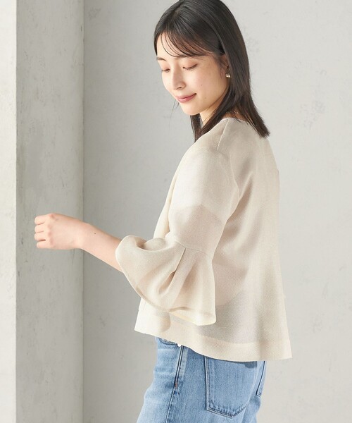 SHIPS(シップス)の「〈手洗い可能〉シャンブレー カラミ ノーカラー ジャケット(ノーカラージャケット・レディース・ブラック/ブラウン/アイボリー・36/38)」の5枚目の写真