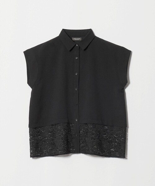 A DAY IN THE LIFE UNITED ARROWS（アデイインザライフユナイテッドアローズ）の「レースレイヤード フレンチスリーブシャツ ＜A DAY IN THE LIFE＞（シャツ/ブラウス・レディース・ホワイト/ブラック/ライトブルー・FREE）」の2枚目の写真