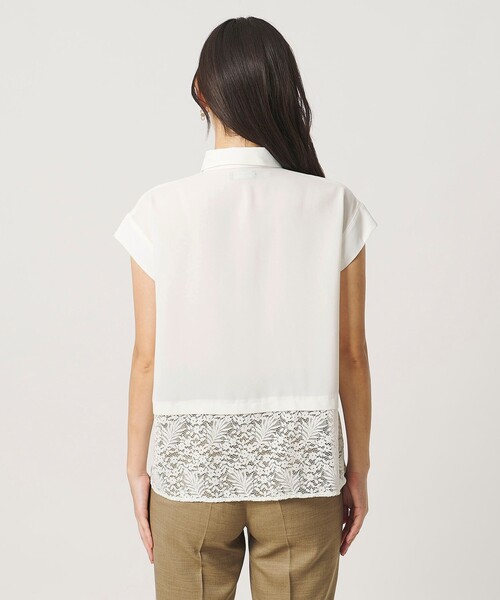 A DAY IN THE LIFE UNITED ARROWS（アデイインザライフユナイテッドアローズ）の「レースレイヤード フレンチスリーブシャツ ＜A DAY IN THE LIFE＞（シャツ/ブラウス・レディース・ホワイト/ブラック/ライトブルー・FREE）」の10枚目の写真