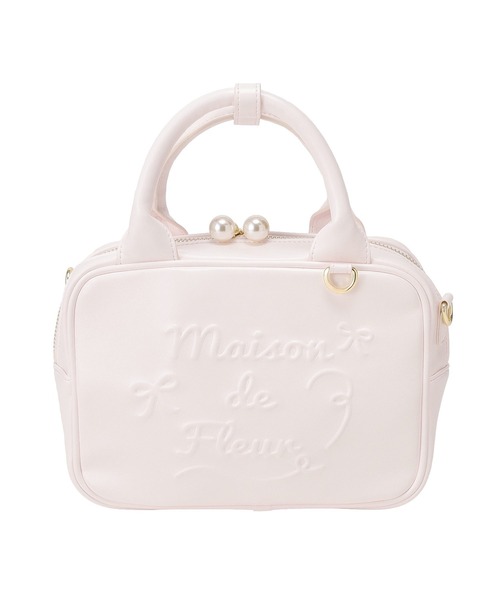 Maison de FLEUR(メゾンドフルール)の「ミニポーチ付きエンボスロゴスクエアボストン(ボストンバッグ・レディース・ブラック/ピンク・FREE)」の13枚目の写真