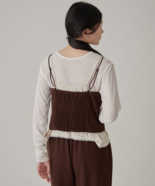 Omekashi(オメカシ)の「【それぞれ単品使いも可◎/セットアップ可能】ジョーゼットレースキャミセット(キャミソール・レディース・ブラウン/ブラック/アイボリー・FREE)」の21枚目の写真