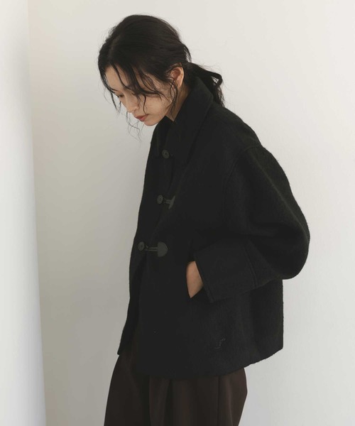 hellam(へラム)の「シャギーダッフルオーバーコート(テーラードジャケット・レディース・アイボリー/ブラウン/ブラック/ネイビー・FREE)」の11枚目の写真