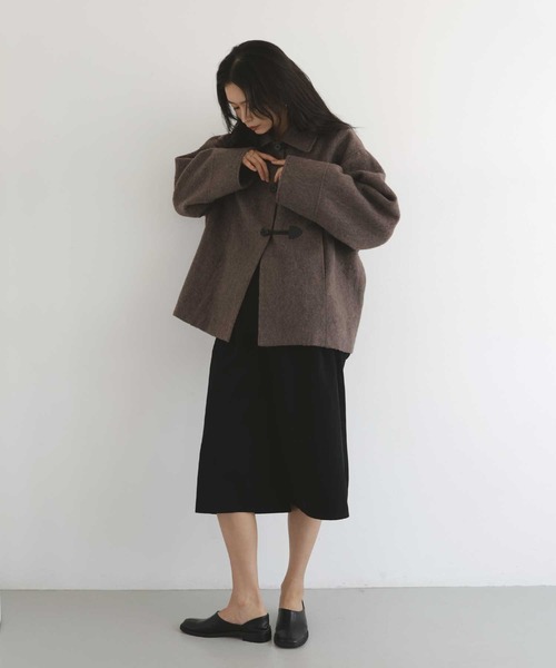 hellam(へラム)の「シャギーダッフルオーバーコート(テーラードジャケット・レディース・アイボリー/ブラウン/ブラック/ネイビー・FREE)」の17枚目の写真