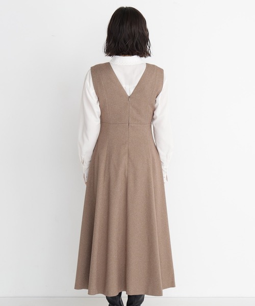 NATURAL BEAUTY BASIC（ナチュラルビューティーベーシック）の「メタルポイントフレアジャンスカ（ワンピース・レディース・ブラウン/ブルー/チャコールグレー・X-SMALL/SMALL/MEDIUM）」の16枚目の写真
