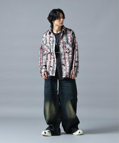 DANKE SCHON（ダンケシェーン）の「DankeSchon/ダンケシェーン/FLANNEL DAMAGE SHIRTS GRIME（シャツ/ブラウス・レディース・ブラック系その他/レッド・L/M）」の10枚目の写真