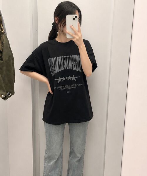 mydeepbluememories（マイディープブルーメモリーズ）の「MM Vintage Crack T-shirt (BLACK)（Tシャツ/カットソー・レディース・ミックスグレー・1/2）」の4枚目の写真
