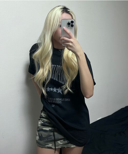 mydeepbluememories（マイディープブルーメモリーズ）の「MM Vintage Crack T-shirt (BLACK)（Tシャツ/カットソー・レディース・ミックスグレー・1/2）」の6枚目の写真