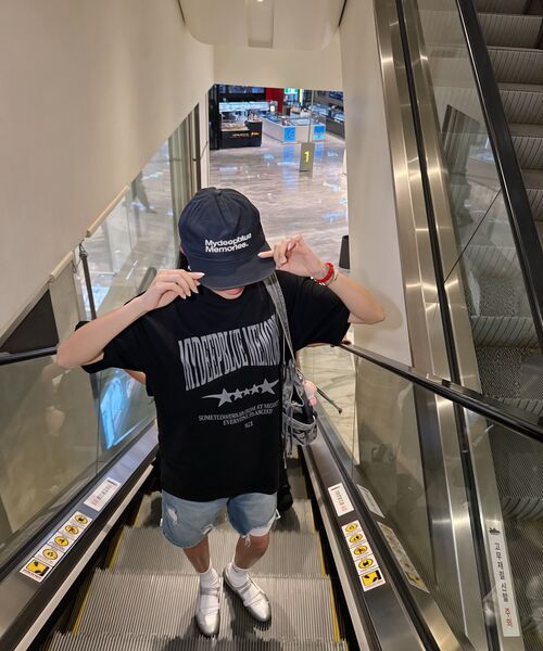 mydeepbluememories（マイディープブルーメモリーズ）の「MM Vintage Crack T-shirt (BLACK)（Tシャツ/カットソー・レディース・ミックスグレー・1/2）」の7枚目の写真