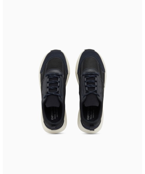 EMPORIO ARMANI(エンポリオアルマーニ)の「<オンライン限定>【エンポリオ アルマーニ】メッシュ&スエード レースアップ スニーカー(スニーカー・メンズ・ネイビー系1・7.5/8/7/6.5/9/8.5)」の4枚目の写真