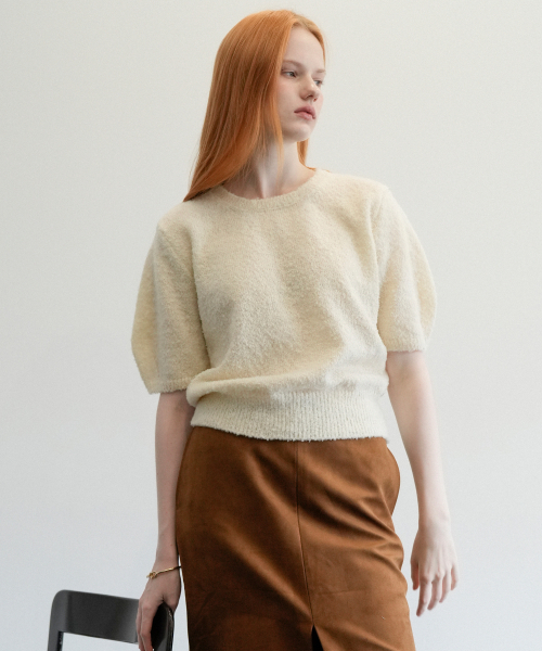 VLETI（ブレッティ）の「Loop Round Half Knit (Cream_beige)（ニット/セーター・レディース・ライトベージュ・FREE）」の2枚目の写真