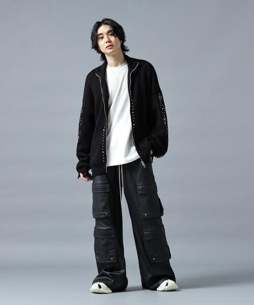 DANKE SCHON(ダンケシェーン)の「DankeSchon/ダンケシェーン/COTTON WJQ STUDS DRIVERS(ニット/セーター・メンズ・ブラック/グレー・M/L)」の7枚目の写真