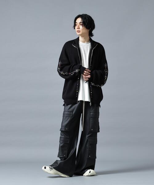 DANKE SCHON(ダンケシェーン)の「DankeSchon/ダンケシェーン/COTTON WJQ STUDS DRIVERS(ニット/セーター・メンズ・ブラック/グレー・M/L)」の3枚目の写真