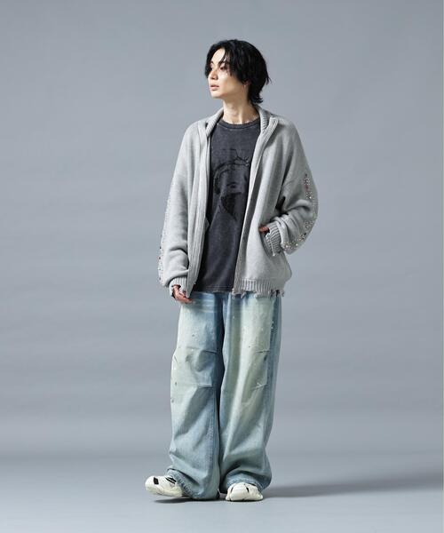 DANKE SCHON(ダンケシェーン)の「DankeSchon/ダンケシェーン/COTTON WJQ STUDS DRIVERS(ニット/セーター・メンズ・ブラック/グレー・M/L)」の5枚目の写真