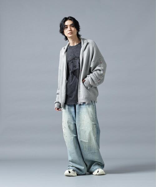 DANKE SCHON(ダンケシェーン)の「DankeSchon/ダンケシェーン/COTTON WJQ STUDS DRIVERS(ニット/セーター・メンズ・ブラック/グレー・M/L)」の6枚目の写真