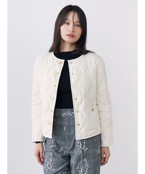TONAL（トーナル）の「【TAIONコラボ】パイピングショートダウンコート（ダウンジャケット/コート・レディース・ネイビー/アイボリー/ブラウン・MEDIUM/SMALL）」の6枚目の写真