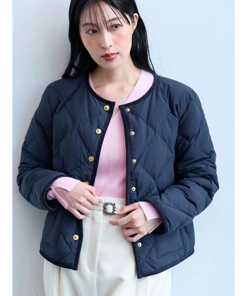 TONAL（トーナル）の「【TAIONコラボ】パイピングショートダウンコート（ダウンジャケット/コート・レディース・ネイビー/アイボリー/ブラウン・MEDIUM/SMALL）」の17枚目の写真