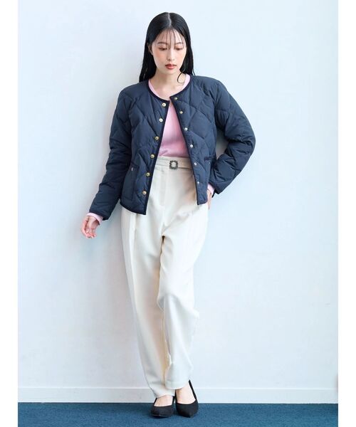 TONAL（トーナル）の「【TAIONコラボ】パイピングショートダウンコート（ダウンジャケット/コート・レディース・ネイビー/アイボリー/ブラウン・MEDIUM/SMALL）」の18枚目の写真