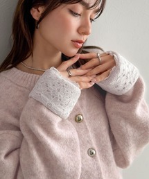 mily bilet（ミウィビレット）の「【mily bilet】その手元、可愛すぎる! シンプルなのに、ひと味違う。袖レースカーディガン（カーディガン/ボレロ）」