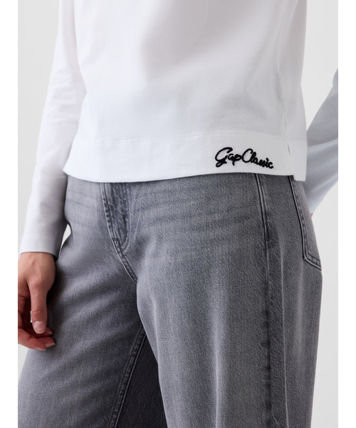 GAP(ギャップ)の「クロップド ボートネックTシャツ(Tシャツ/カットソー・レディース・ホワイト/ネイビー/ブラック・XS/S/M/L/XL/XXS)」の12枚目の写真