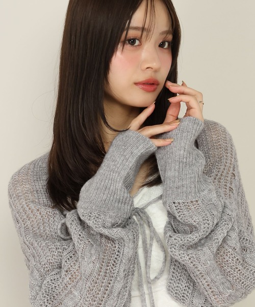 Heather(ヘザー)の「ケーブルボレロラメカーディガン 1063917(カーディガン/ボレロ・レディース・グレー/ピンク/アイボリー・FREE)」の21枚目の写真