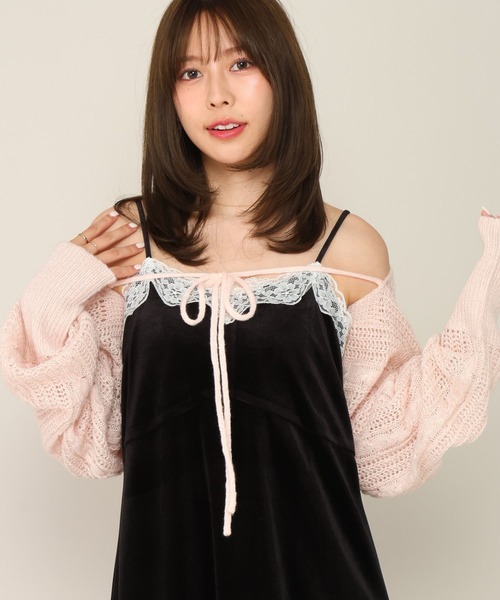 Heather(ヘザー)の「ケーブルボレロラメカーディガン 1063917(カーディガン/ボレロ・レディース・グレー/ピンク/アイボリー・FREE)」の17枚目の写真