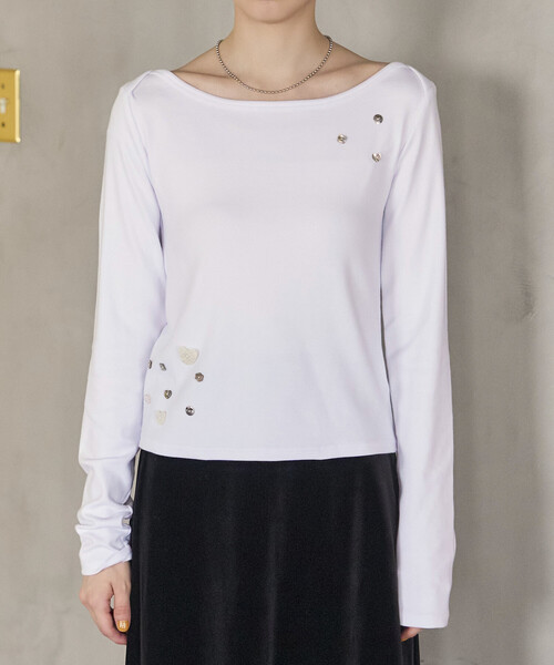 Firsthand(ファーストハンド)の「Firsthand/ファーストハンド メニーボタン コットンモダール ロングスリーブ カットソー【限定展開】(Tシャツ/カットソー・レディース・ホワイト/サックスブルー/ブラック・フリ-)」の17枚目の写真