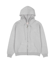 lotsyou_Ava Knit Hood Zip-Up Gray