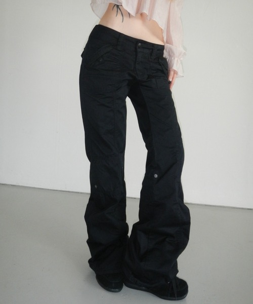 THEAIRTOWN(ジエアタウン)の「crispy 81 straight pants(その他パンツ・レディース・ブラック/ホワイト・MEDIUM/SMALL)」の2枚目の写真