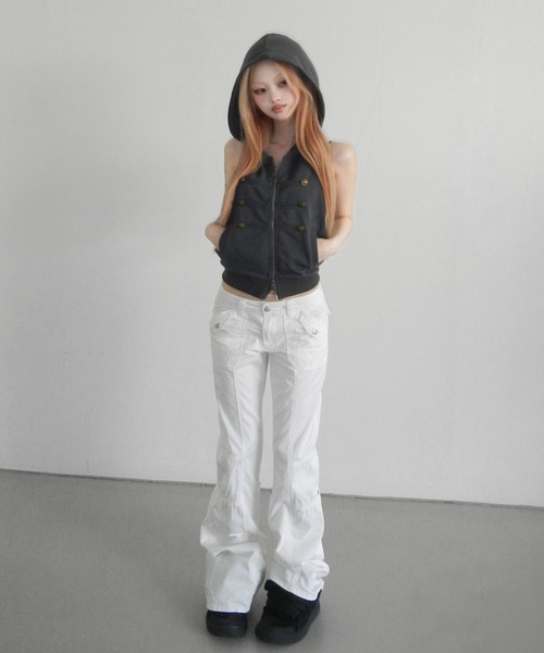 THEAIRTOWN(ジエアタウン)の「crispy 81 straight pants(その他パンツ・レディース・ブラック/ホワイト・MEDIUM/SMALL)」の11枚目の写真