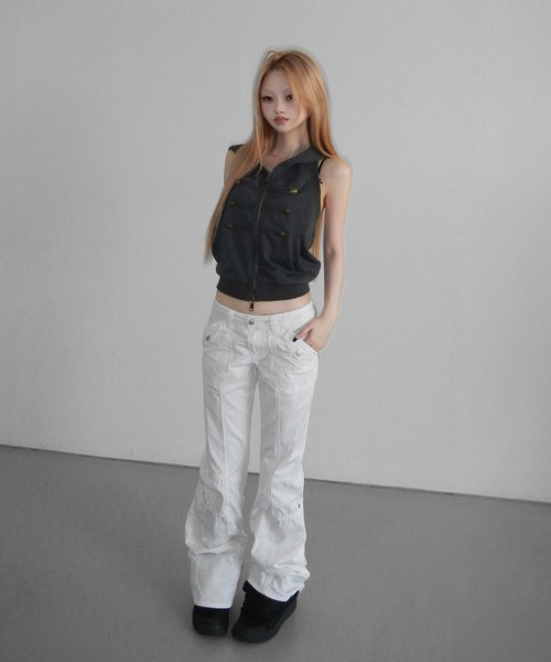 THEAIRTOWN(ジエアタウン)の「crispy 81 straight pants(その他パンツ・レディース・ブラック/ホワイト・MEDIUM/SMALL)」の13枚目の写真