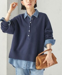 〈手洗い可能〉ウール カシミヤ 2WAY ヘンリーネック プルオーバー