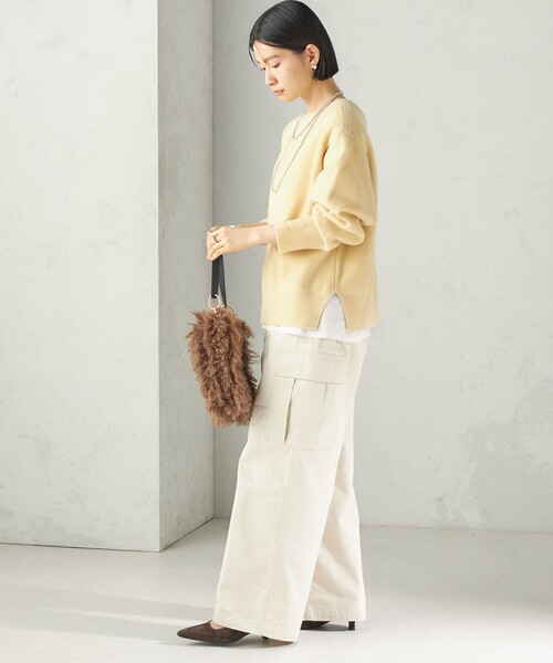 SHIPS(シップス)の「〈手洗い可能〉ウール カシミヤ 2WAY ヘンリーネック プルオーバー(ニット/セーター・レディース・ライトブルー/ネイビー/ブラウン/オフホワイト/グレー/クリーム・ONE SIZE)」の7枚目の写真